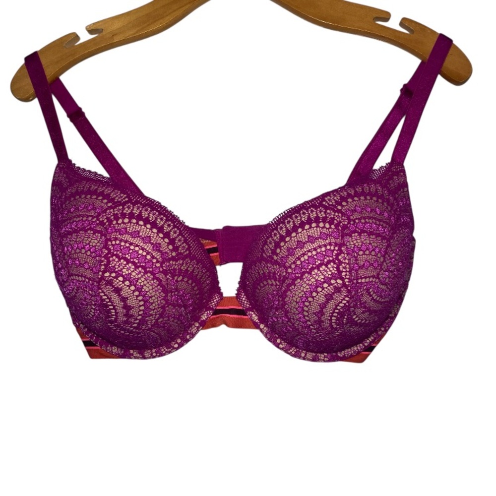 Victorias Secret Very Sexy Push Up Underwire Padded Bra in Pink & Orange / 36DD